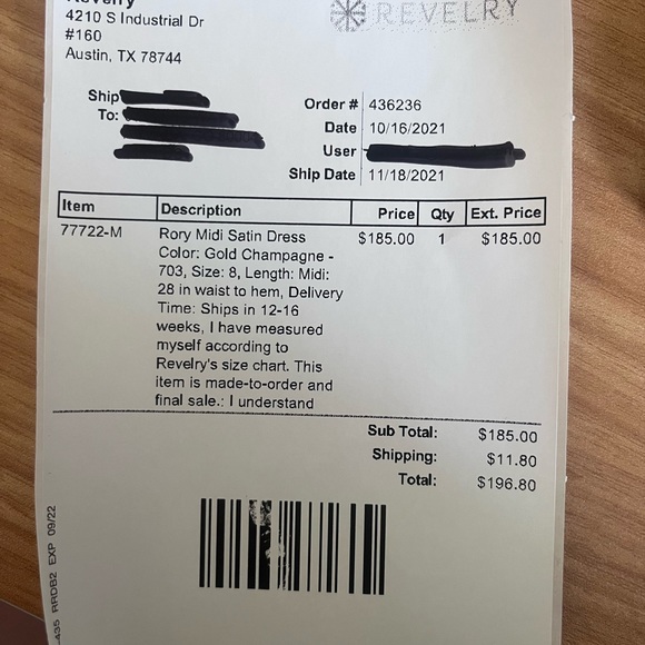 Revelry Rory Midi Gold Champagne Satin Dress - NEW WITH TAGS!!! - Picture 8 of 8